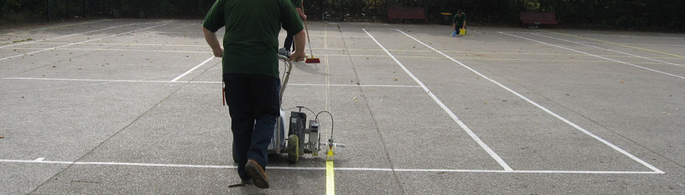 Tennis court line marking